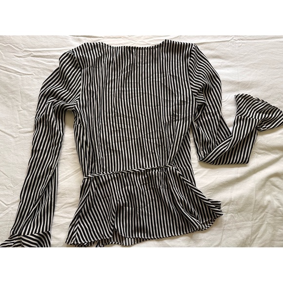 H&M striped wrap blouse, size 2 - Picture 2 of 6